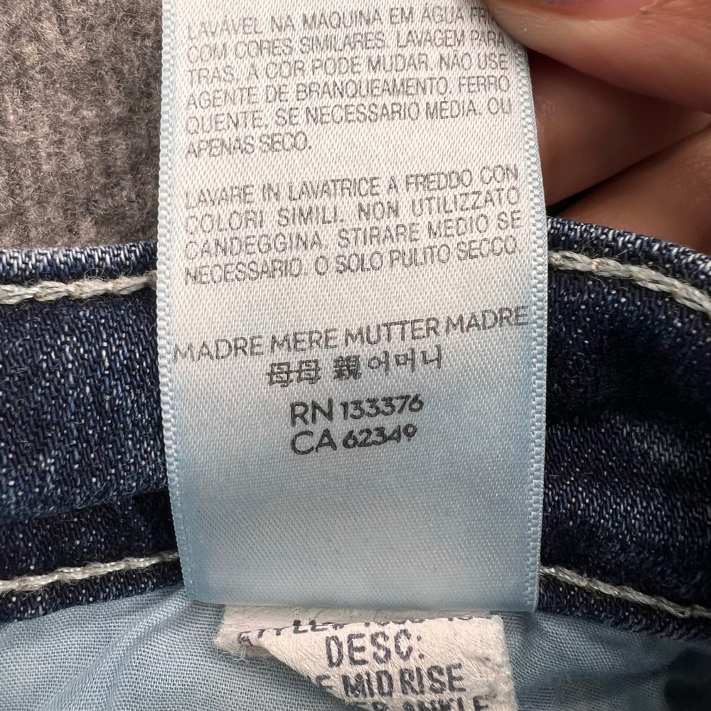 Mother The Mid Rise Dazzler Ankle Jeans On The Edge Blue Straight Leg Size 29 - Picture 11 of 16